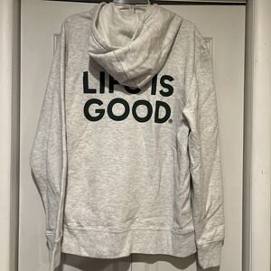 NWT-Life is‎ Good Men's M Sweatshirt  Zip Hoodie Jacket Gray Medium